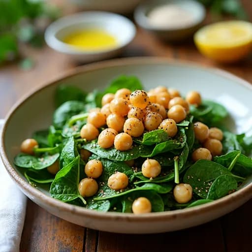 Honey Spinach and Chickpea Salad