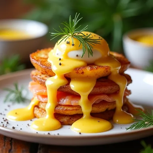 Potato's smoked salmon and hollandaise sauce